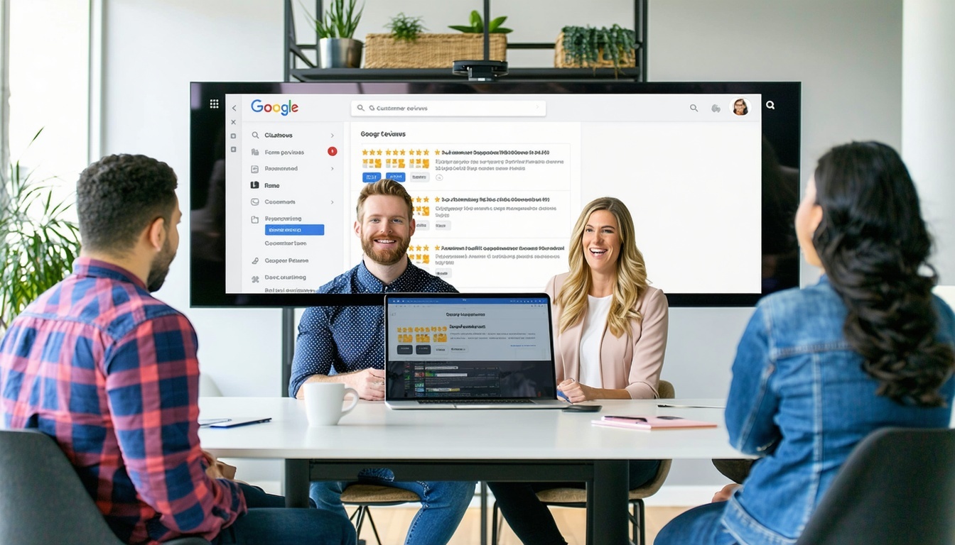 Team managing Google reviews and responding to customer feedback.