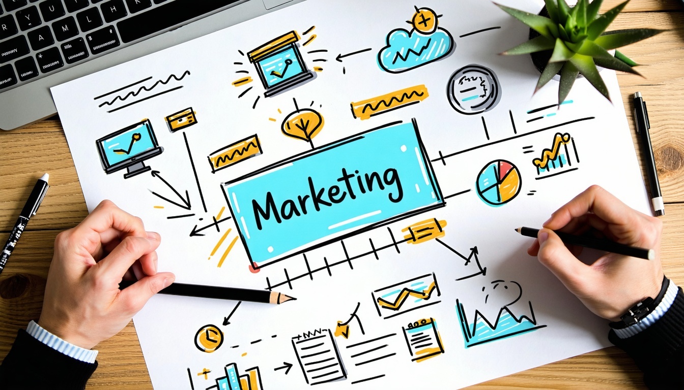 Digital marketing strategy illustration Digital marketing strategy illustration